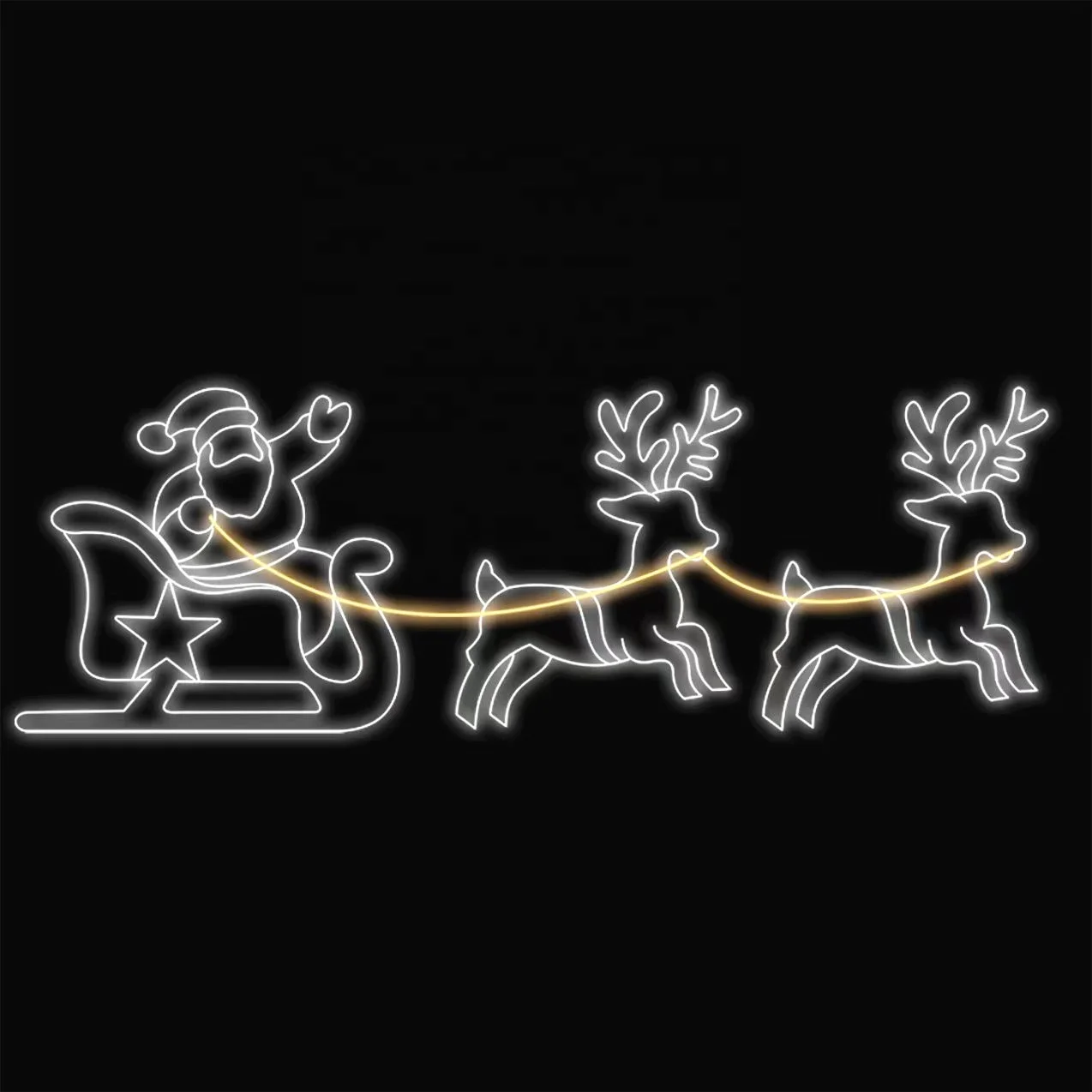 Outdoor christmas displays led outdoor santa sleigh with reindeer