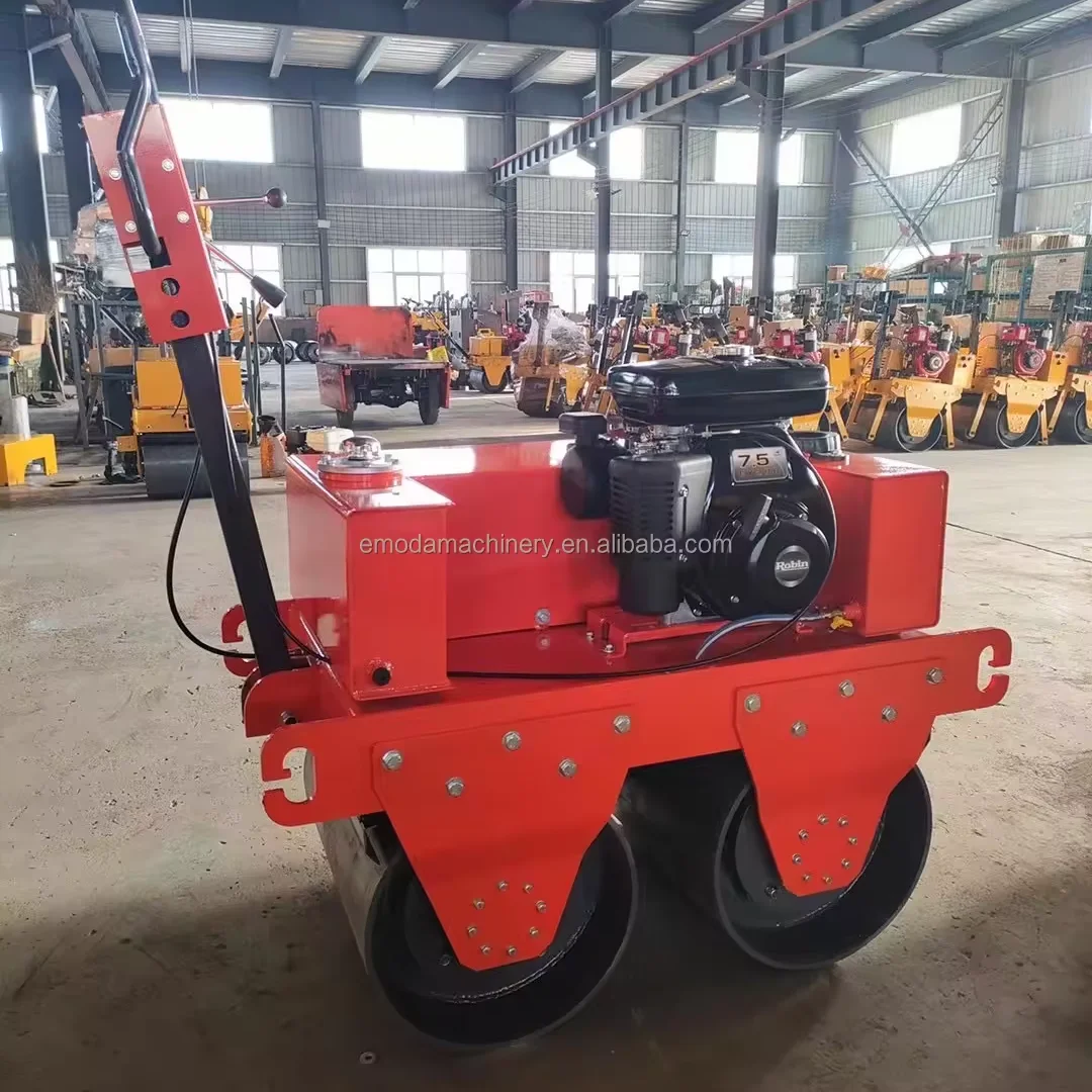 550kg 600mm tandem drum hand operated E-start diesel gasoline engine road roller compactor