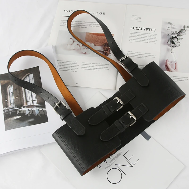  INS Fashion Solid Color Women PU Belts Personality Punk Strap Waist Seal
