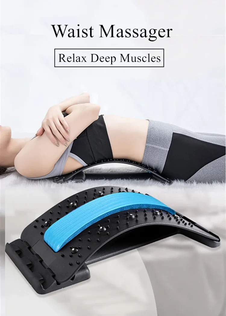 Spine Board Lumbar Stretcher Adjustable Lumbar Back Cracker Board Back Massager For Scoliosis back Cracker Pain Relief Device
