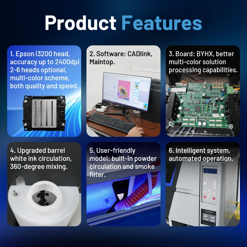 Kingjet a3 dtf printer printing machine digital t-shirt printing machine printer for clothes A3 40cm dual i3200 head DTF printer