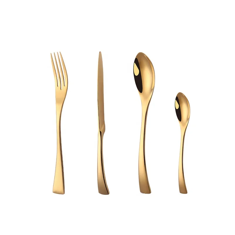 Wholesale Restaurant  Wedding Cutlery Set Gold Stainless Steel Flatware