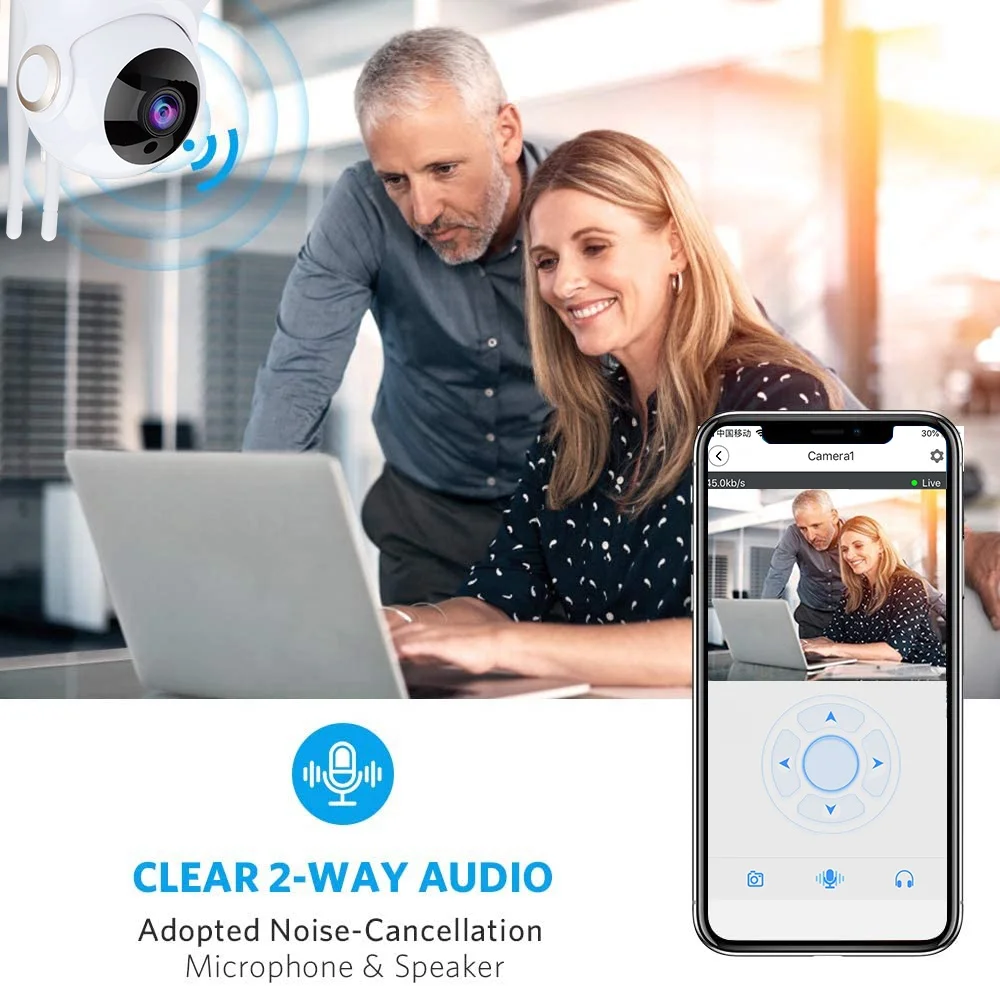 3MP Pan/Tilt H.265 Two Way Audio Security Camera Indoor Wireless CCTV Camera