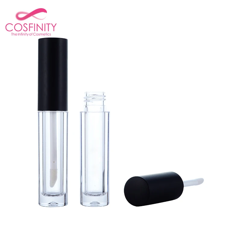 Cosmetic black shell lip gloss container custom logo beautiful empty lipgloss tube