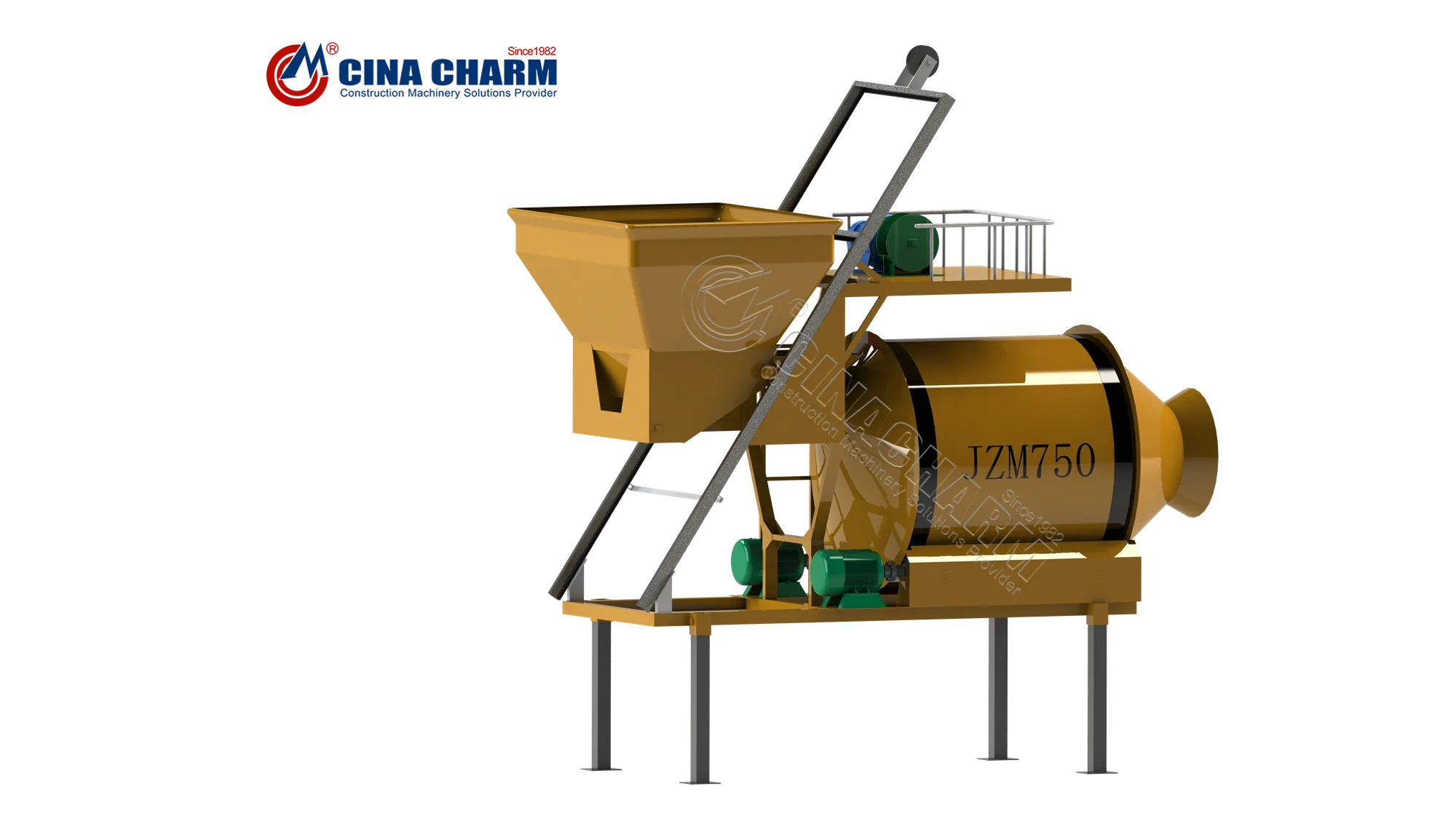 Ultra cost effective High productivity commercial concrete mixers JZM350/750 Used for making raw materials automatic unloading