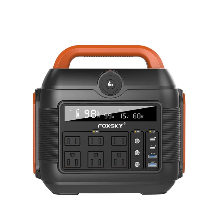 600w Ac Dc Output Solar Power Supply System Portable Power Station Generator With Cigarette Lighter