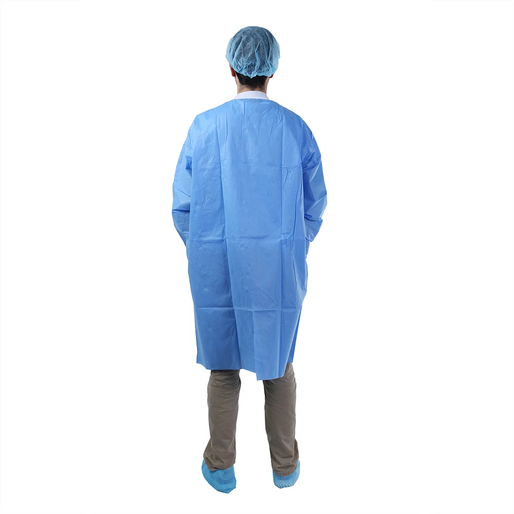 Factory OEM 20-50gsm protective nonwoven safety protective doctor use disposable lab coat for laboratory
