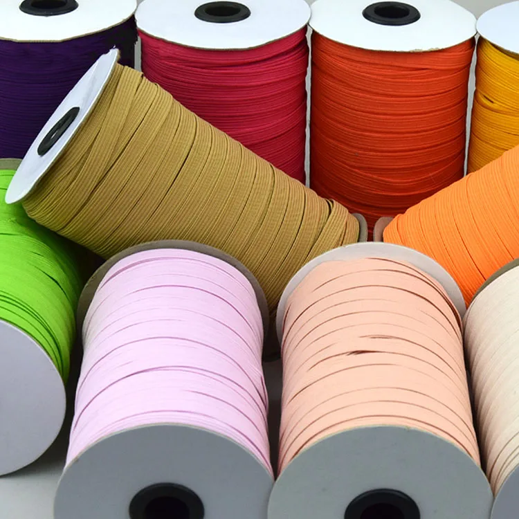 China factory wholesale flat 1/4 braided elastic white