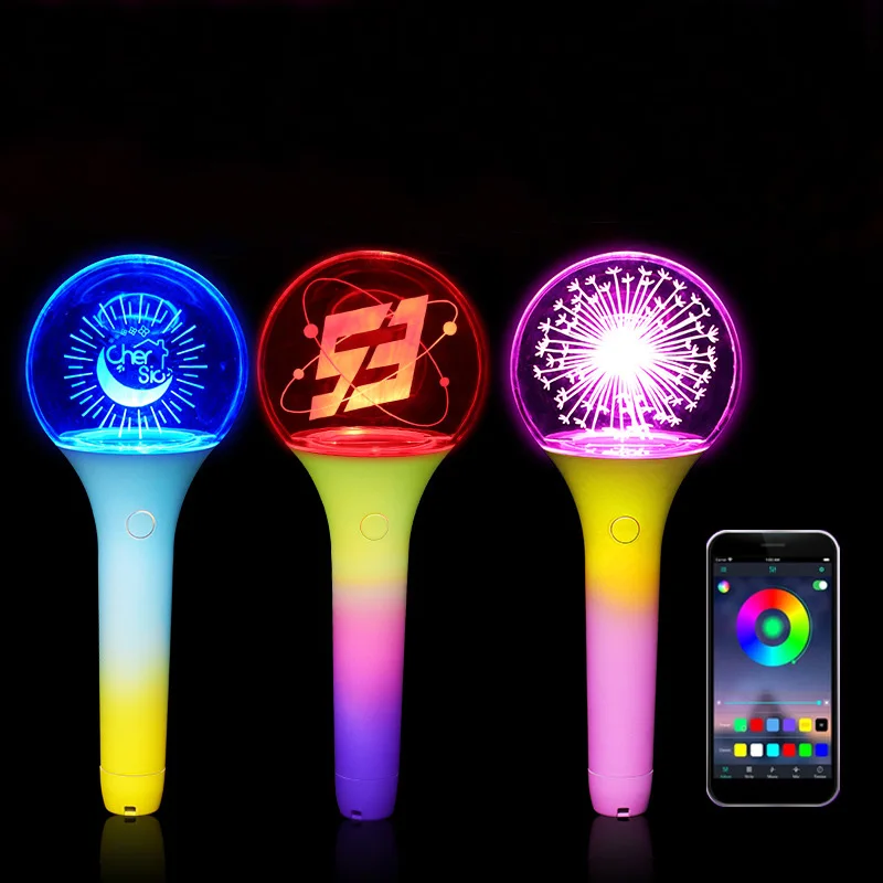 OEM Kpop Official Custom Lightstick Fans Cheering APP Controller Penlight LED Light Stick Glow In The Dark  For Events Concert