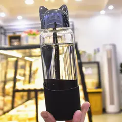 Feiyou can custom  the logo glass bottle female lovely creative trend portable harajuku water bottle male simple bottels