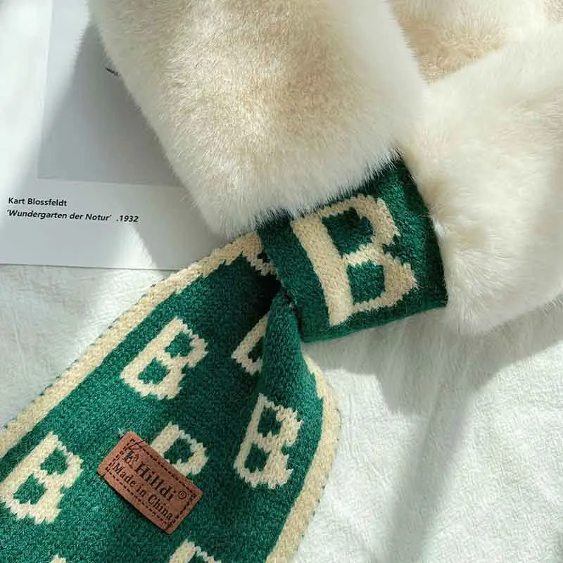 Simple Beabtiful Ladies Scarves for Student School  Neckwear Natural Color Winter Shawl