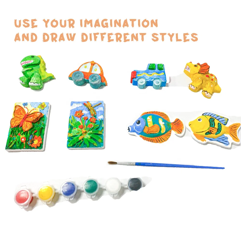 Paint Your Own Plaster Mold Figurines Plaster Painting Set Gift Toys for 3+ Years Ceramic Figurines to Paint