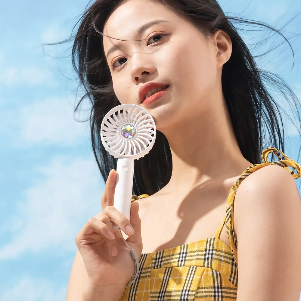 2022 Portable Handheld Fan Cooling USB Mini Fan Desktop Quiet 3 Gear Fan Rechargeable