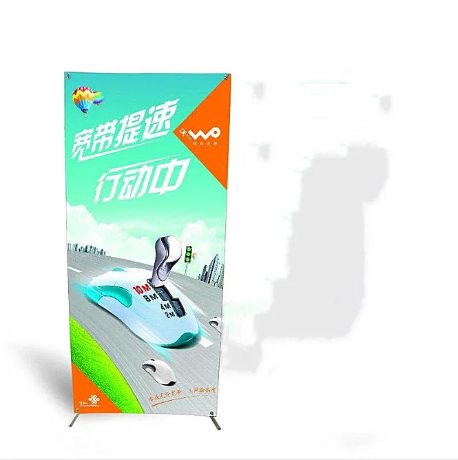 Adjustable American Type X Banner Stand Advertising Push Up Rollup standee PVC printing