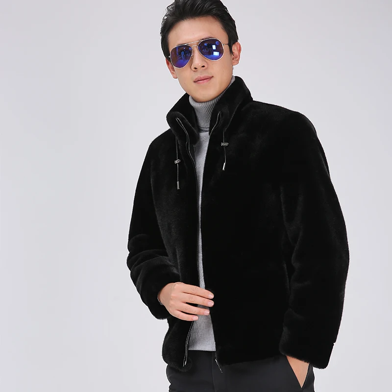 Factory Direct Wholesale fur faux coats mens fur coats mink hooded mens fur coats