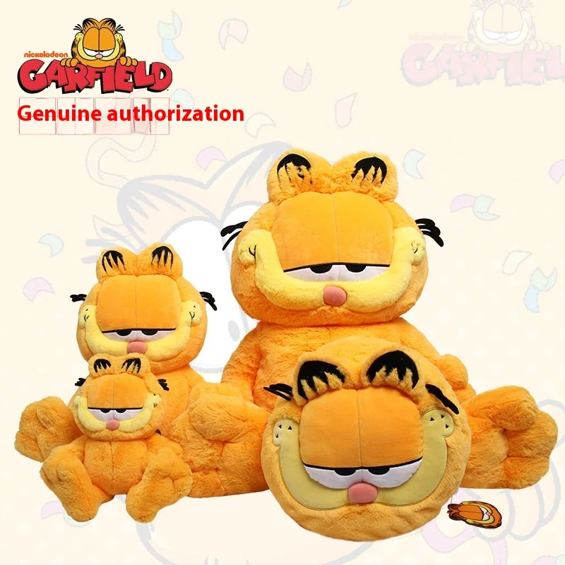 Authentic Orange Garfield Movie-Style Plush Stuffed Toy Soft Fat Cat Embroidered Unisex PP Filled Perfect Birthday Gift