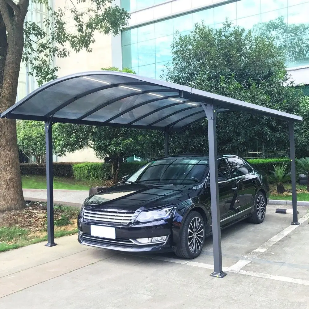 High Quality Aluminum Carport Polycarbonate Car Parking Roof Canopy Arched Roof for wholesale