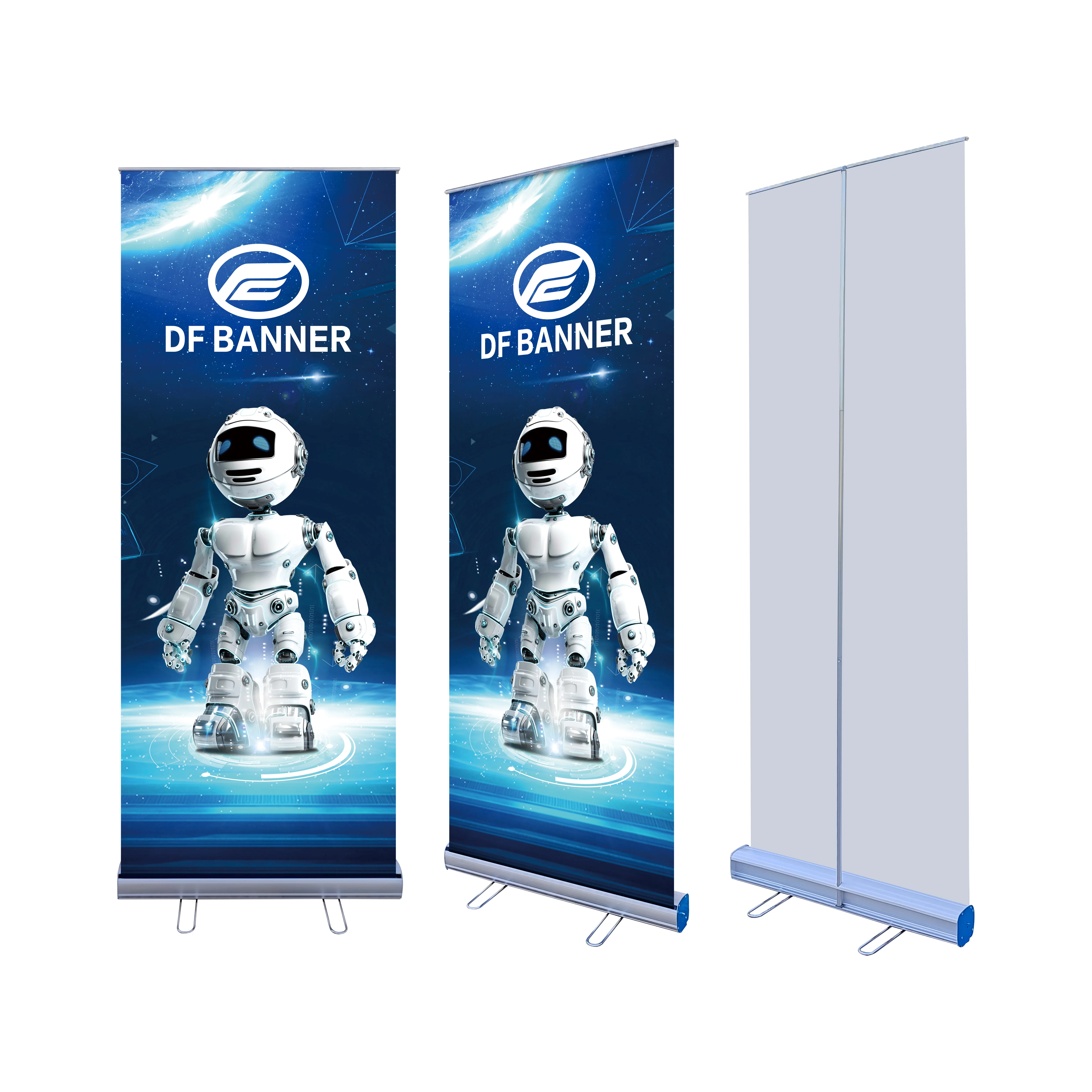 Portable Aluminum Rotating Banner Stand Roll up Display Stand for Exhibitions and Activities Fabric Roll up Banner Display