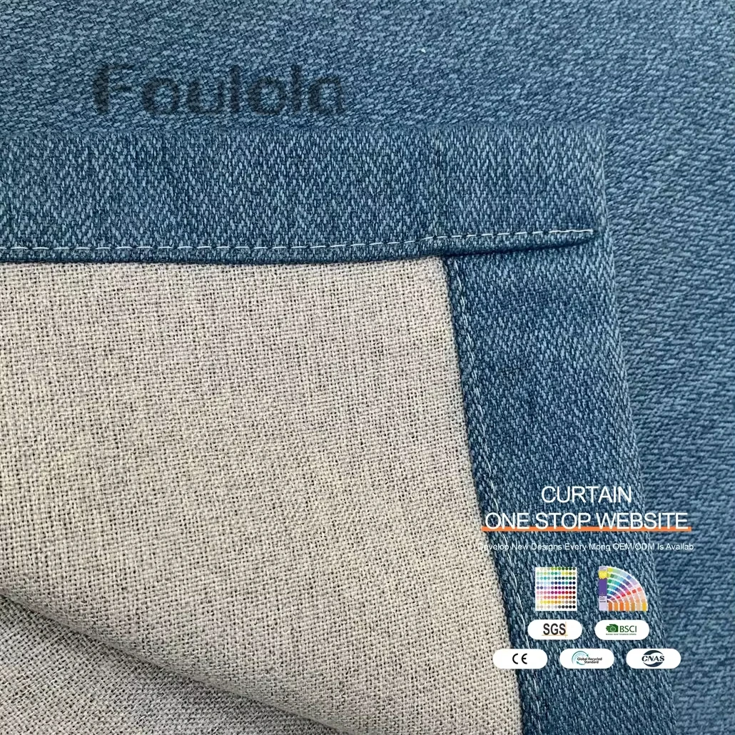 Factory supply 100% Blackout polyester dimout home art christmas design curtain for living room