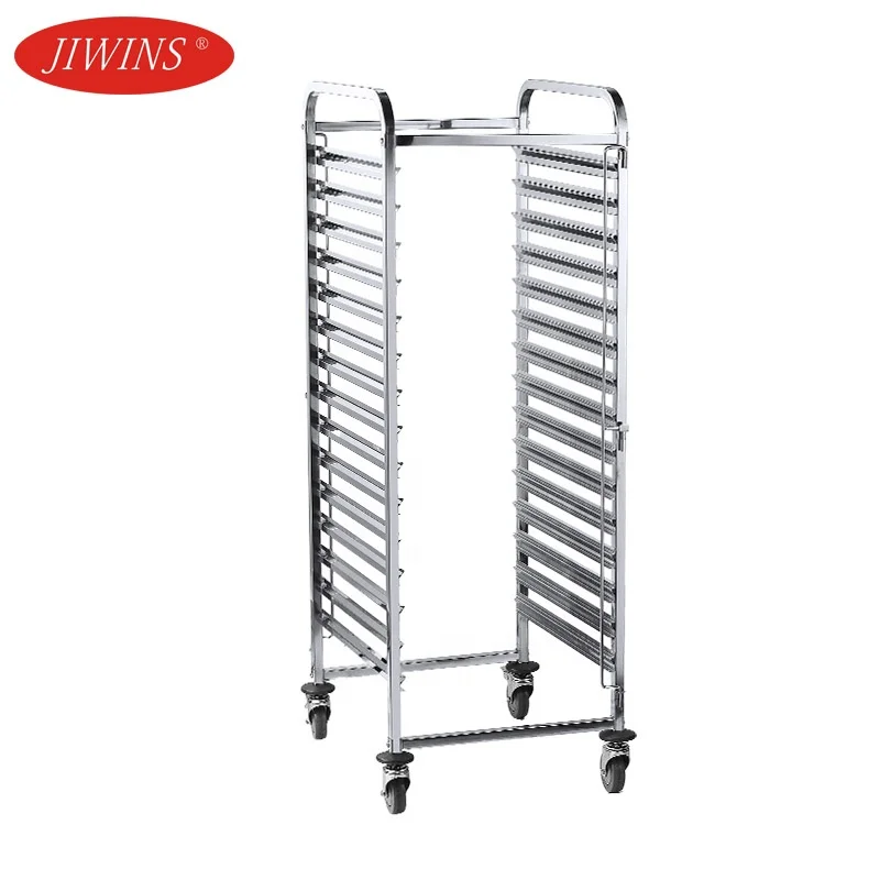 Jiwins Commercial Stainless Steel Bakery Bread Cooling Rack And Trolley Stainless Steel Pan Trolley for Hotel Restaurant