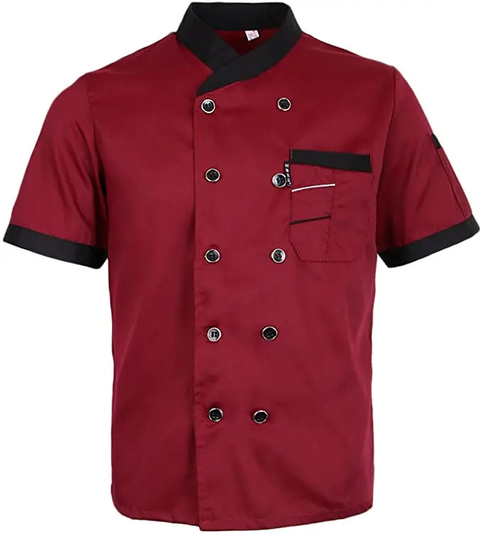 Uniforms de cocinero short customize color man kitchen black men chef coat men uniforms cook chef outfit custom