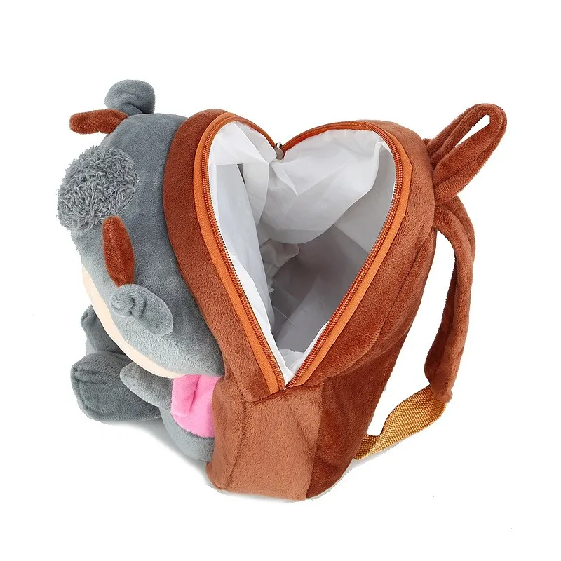 Custom Cute Cartoon Colorful kindergarten Backpacks Stuffed Animals Soft Cow Plush Backpacks