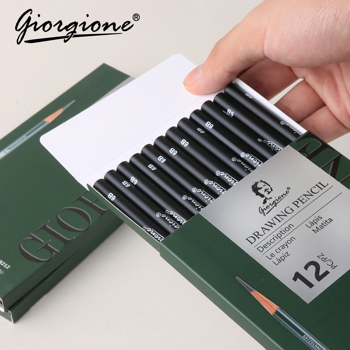 Giorgione Factory Price 10pcs Wooden Sketching Pencils G-59601 Artist Student Drawing Charcoal Pencil Set For Sketch