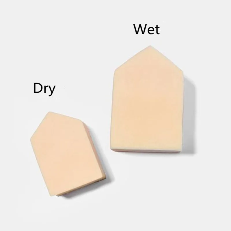 2022 Trends Travel Easy Carry Small Cosmetic Blending House Shape Puff Wedge Makeup Sponge Free Latex House Shape Powder Puff