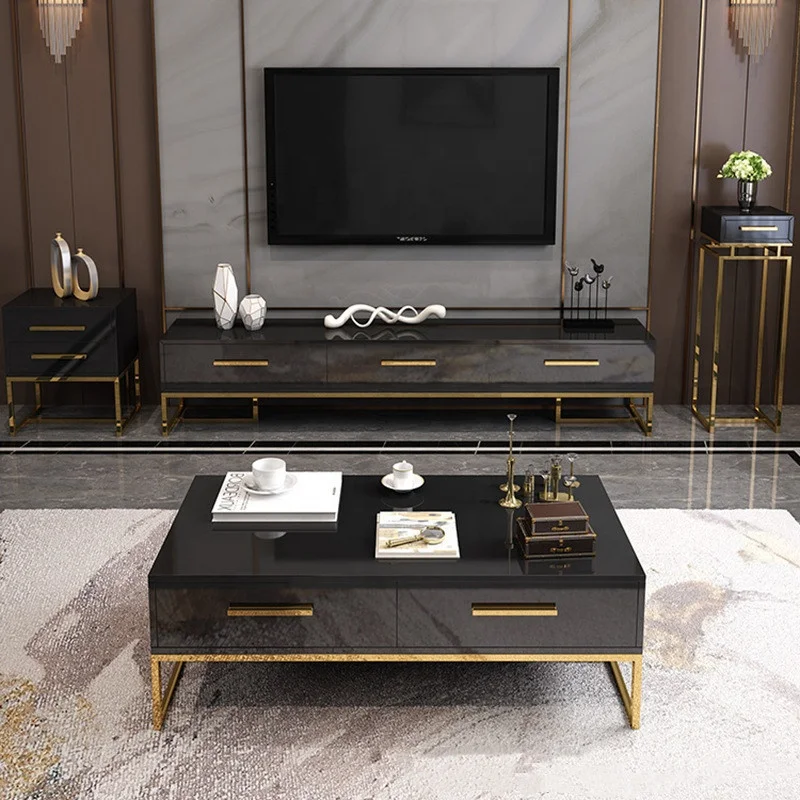 NOVA белый глянцевый Подставка для телевизора Muebles с золотыми ножками MDF шкаф гостиной современные роскошные шкафы хранения