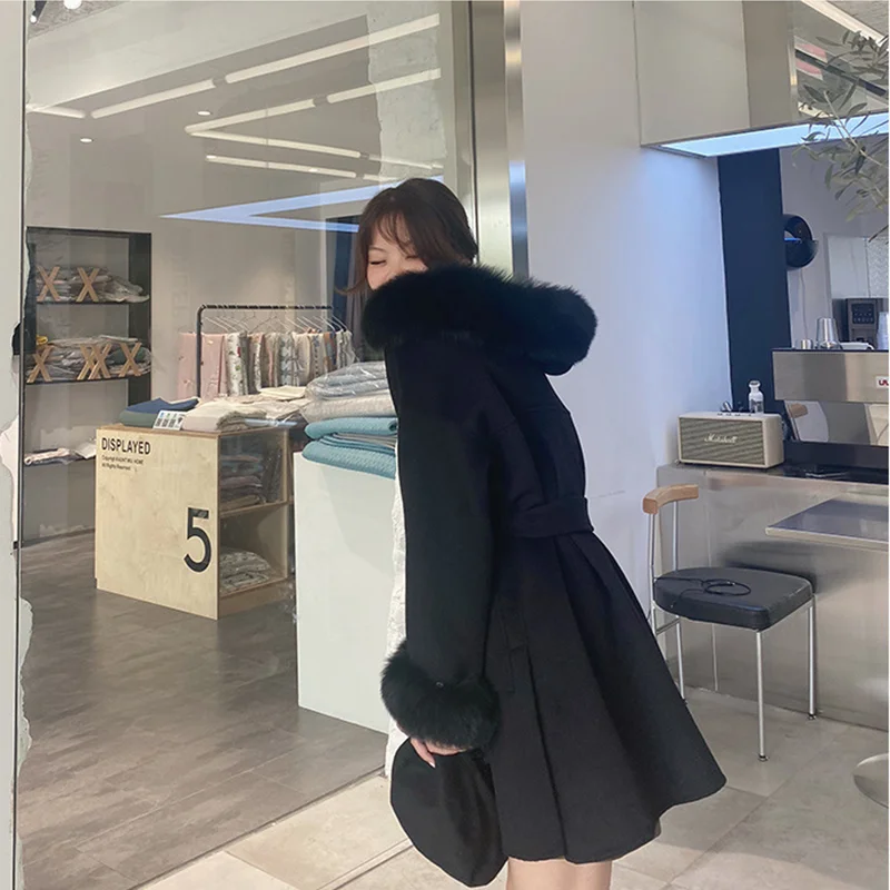 Winter new collar medium length women chinchilla coat faux fur