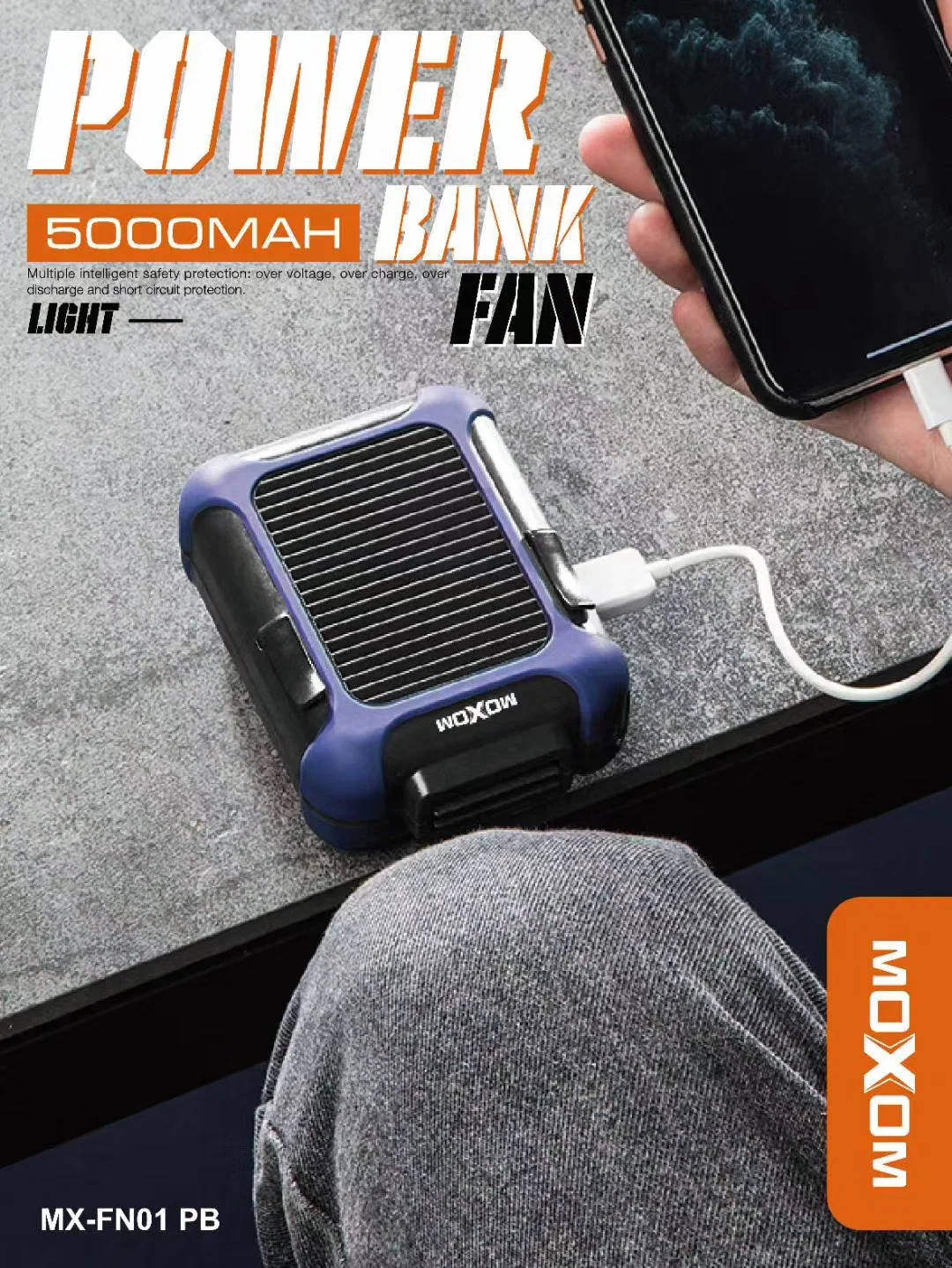 Креативное изделие, персональный ремень AC, портативный поясной вентилятор с 5000 мАч, Неизолированное металлическое портативное зарядное устройство, спортивные мини-вентиляторы MOXOM