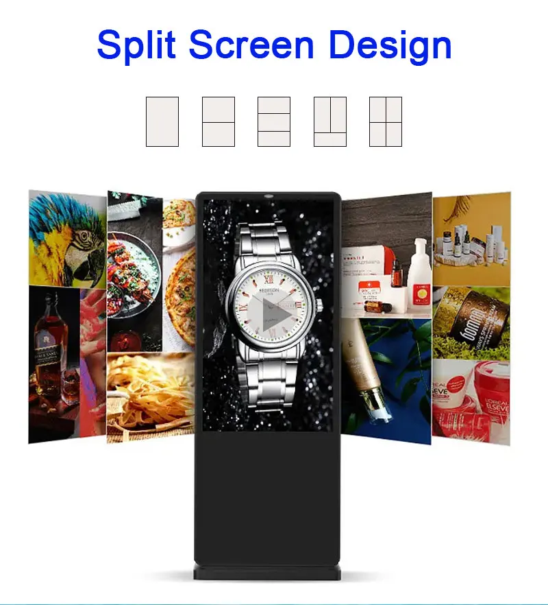 Экран для рекламы 65 дюймов Digital Signage 4K внутренний рекламный экран