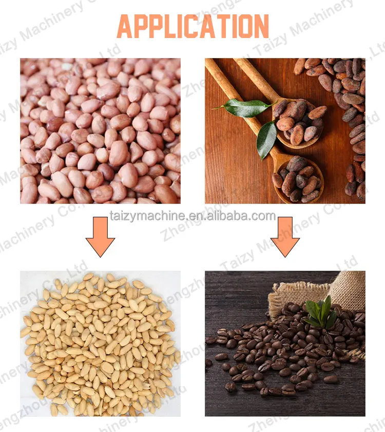 cocoa powder making machine Removing Peanut Skin Cocoa Beans Peeler And Half Cutter machine