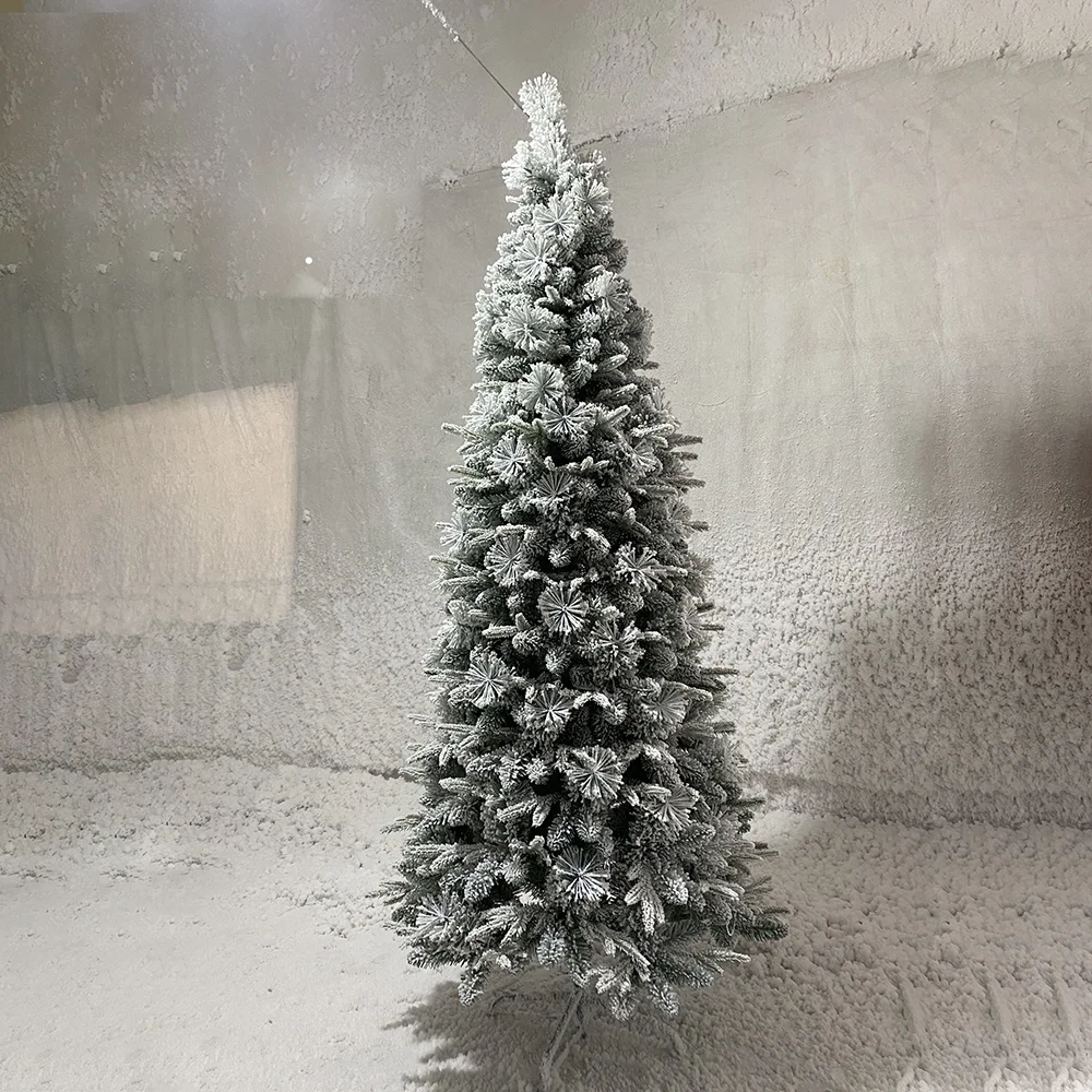 Custom Artificial Christmas trees Fake slim Pine needle Christmas pencil tree green