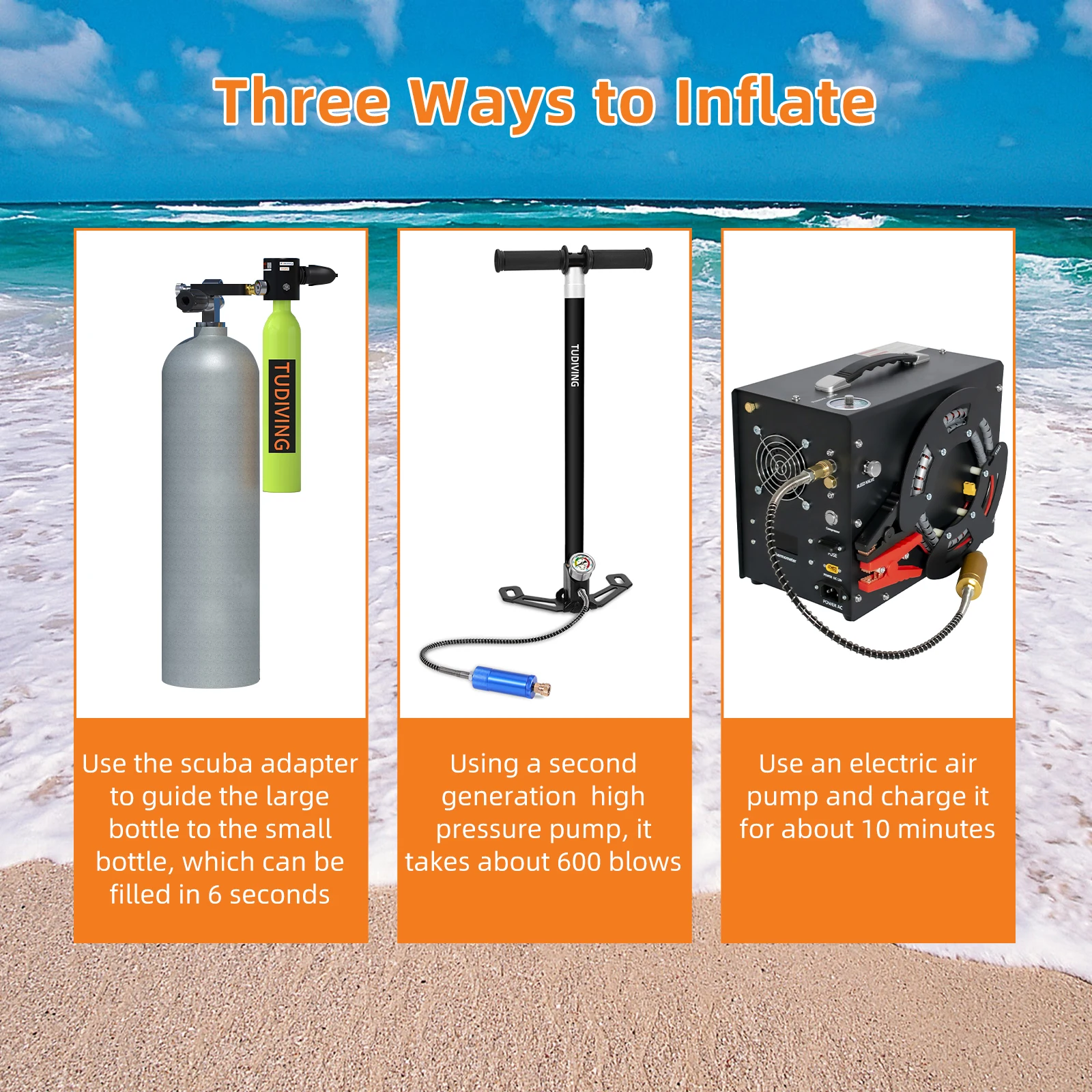 TUXING High Quality Material OEM ODM 6 Minutes Mini Dive Snorkeling Swimming Breath Easy Breath Equipment Kit Aluminum Air Tank