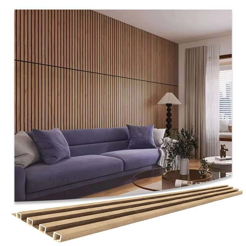 2024 Factory Direct Building Material 3D Bamboo Charcoal Wood Veneer Decoration PVC covering layer WPC Wall Panels