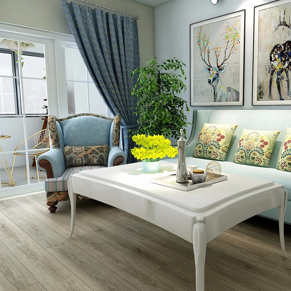 1.5-6.0mm thickness click interlocking pvc floor tiles plastic parquet flooring wooden texture spc flooring