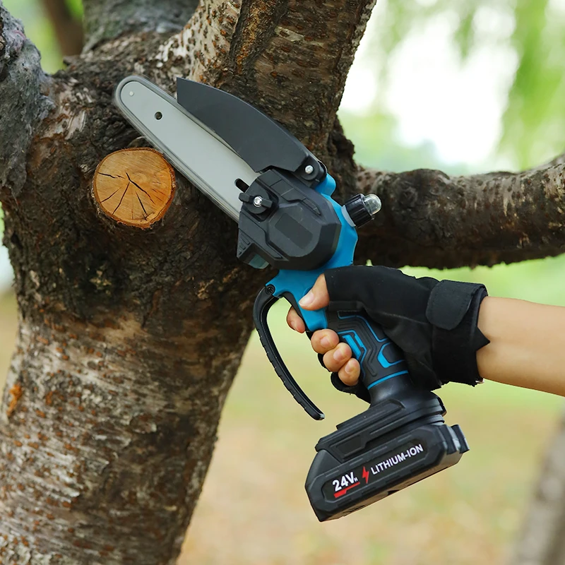 Wholesale 21V 6-Inch Cordless Electric Chainsaw Handheld Household Tool with Brushed Motor for Wood & Metal Industrial Grade