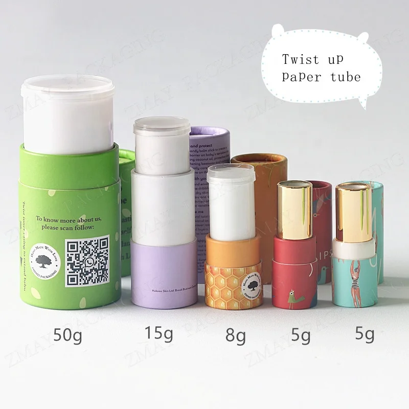 empty paper cylinder deodorant stick container twist up tube eco friendly
