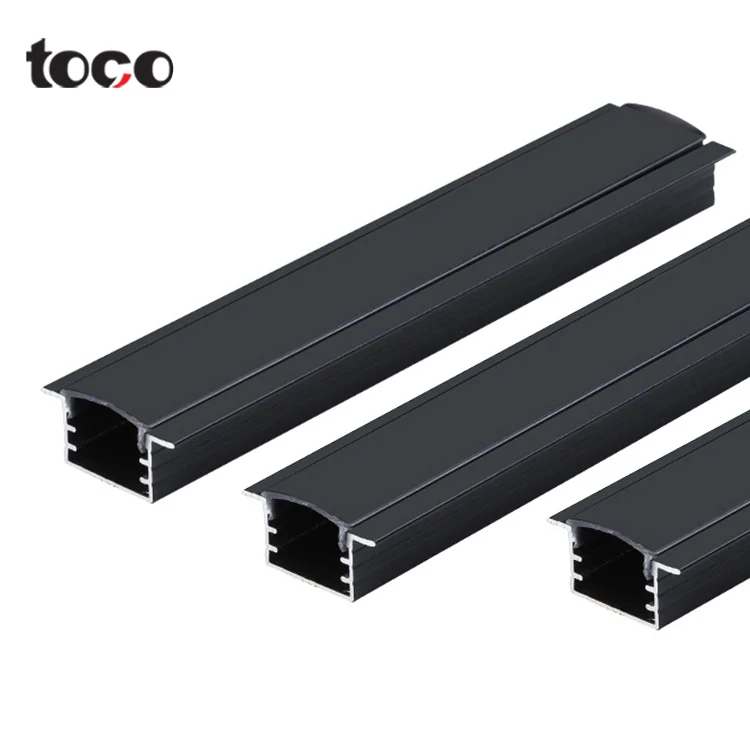 Toco Industrial Drywal внутренние плоские Канальные поверхностные крепления потолочные линейные световые крышки светодиодные алюминиевые изогнутые профили для экструзии