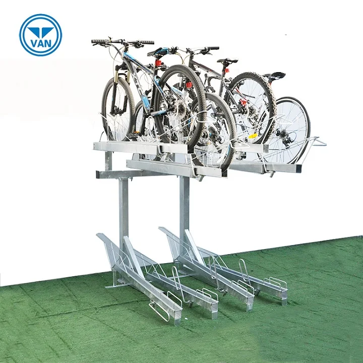 China Outdoor Galvanized Commercial Double Decker Bike Rack/ Bicycle Parking Stand (ISO Approved)