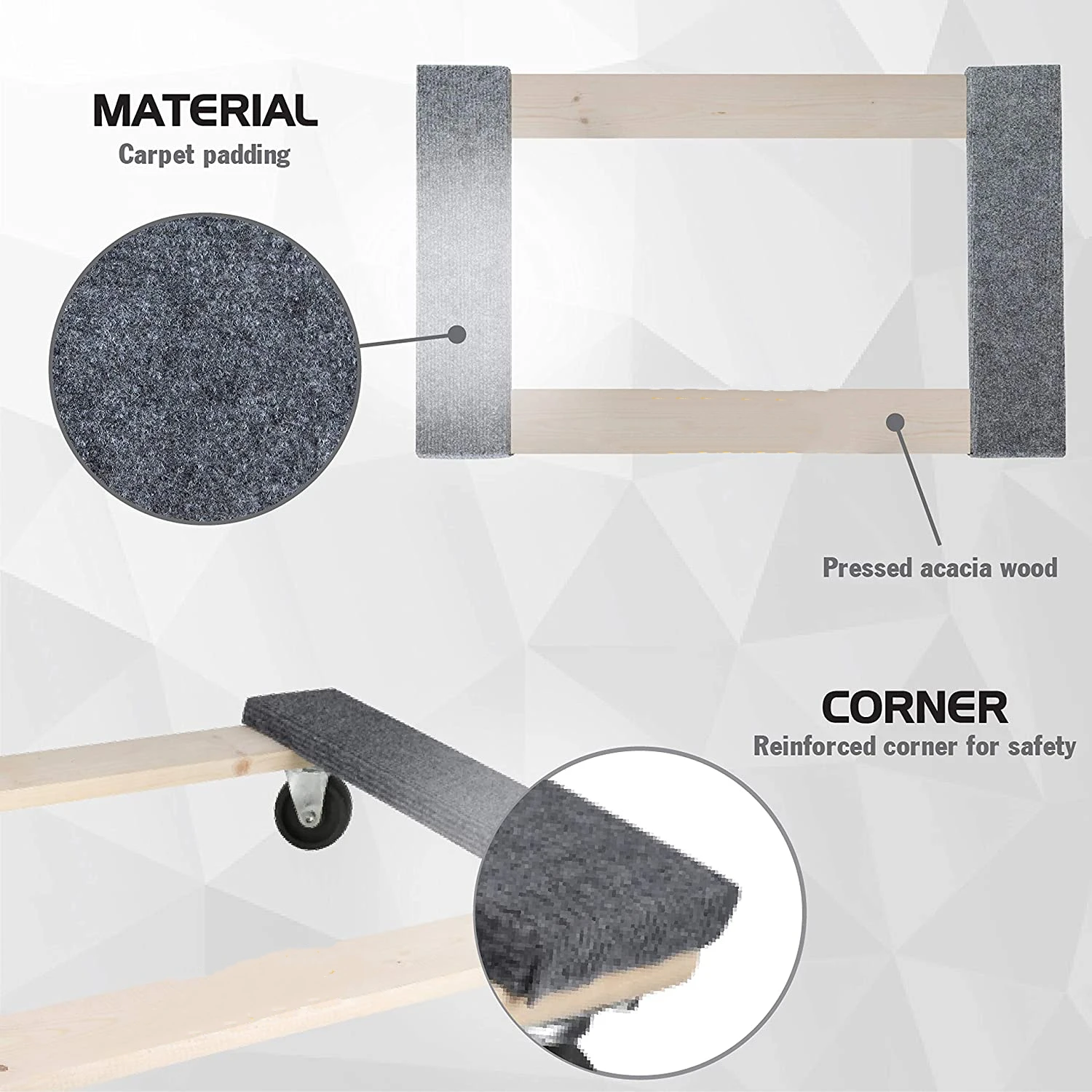 30 In X 18 In 1000 Lb. Capacity Hardwood MOVER  Dolly furniture dolly tool cart cheap factory wholesale manufacturer