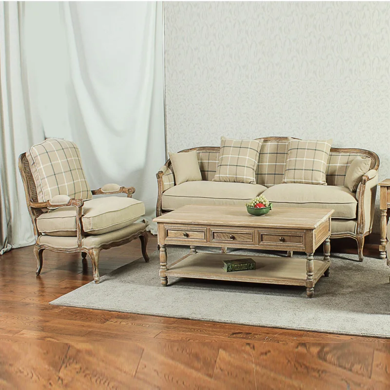 
Antique European style solid oak wood coffee table/Hand carved 3 drawers Tea Table(DT-1096-OAK) 