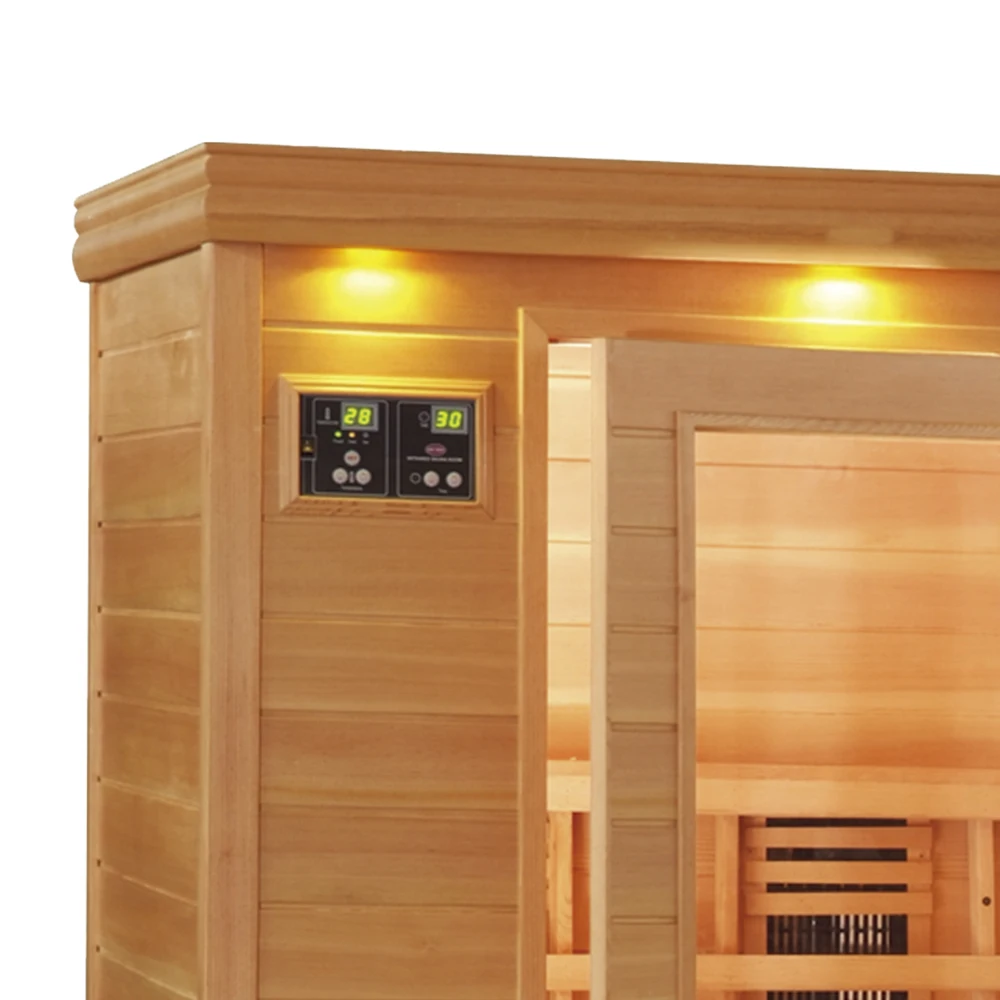 Solid Red Cedar & Spruce Outdoor Family Far Infrared Wooden Sauna Room Natural Infrared Sauna Cabin