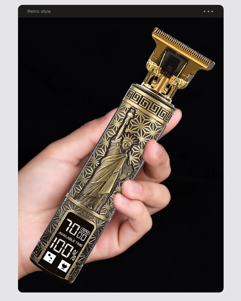 Vintage T9 Trimmer cortador de pelo Hair Mower 0mm Hair Cutter T blade Barber Machines Buddha Lcd  Barber Clippers