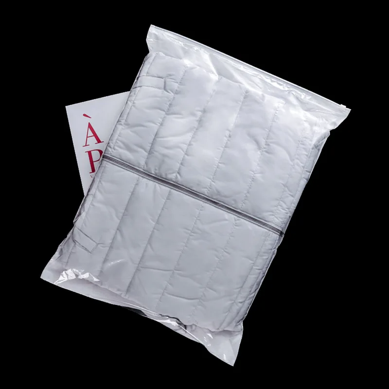 Custom Recycled Plastic Apparel Shipping Pouch Slide Zippers Top Lock Clothing Packing Bag Underwear Socks Logo PVC PET