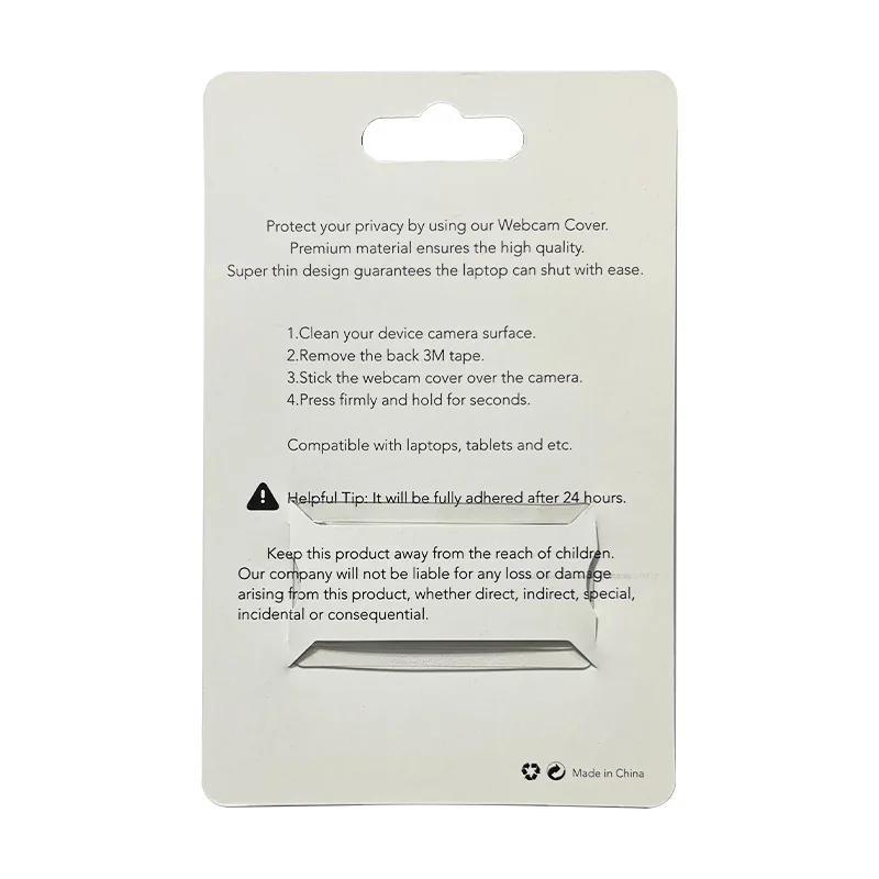 Paper webcam cover eco-friendly material  slider for laptops computer and mobile phone