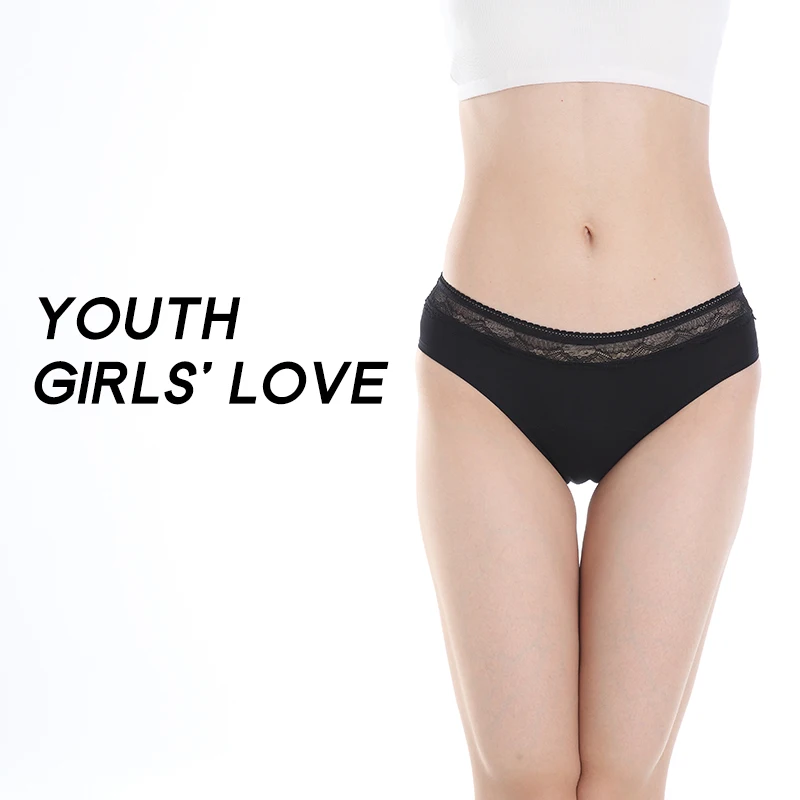 Shanhao OEM custom lace organic cotton bragas menstruales bamboo period leakproof panties womens menstrual panties