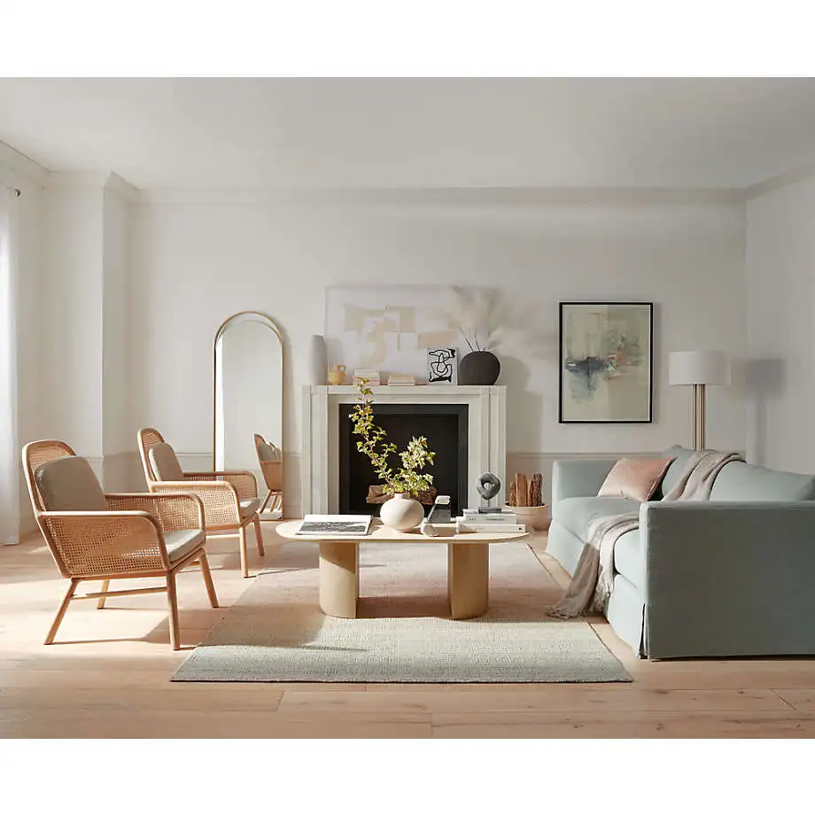 Huaxu Luxury Custom Design Postmodren Live Room Natural Marble Travertine Coffee Table