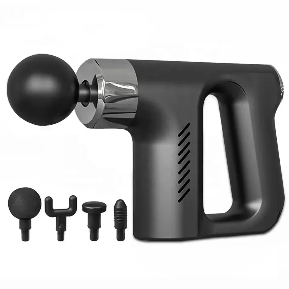 Handheld Portable Rechargeable Massage Gun for Hand Body Head and Leg with Brushless Motor Heat Function Percussion Massage